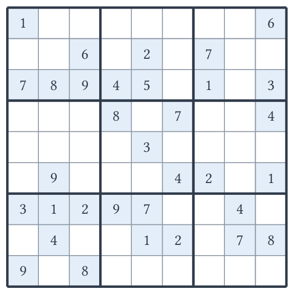 Une grille de Sudoku.