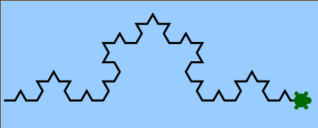 Tracé de motif_rec(3,450) : courbe de Von Koch de génération 3